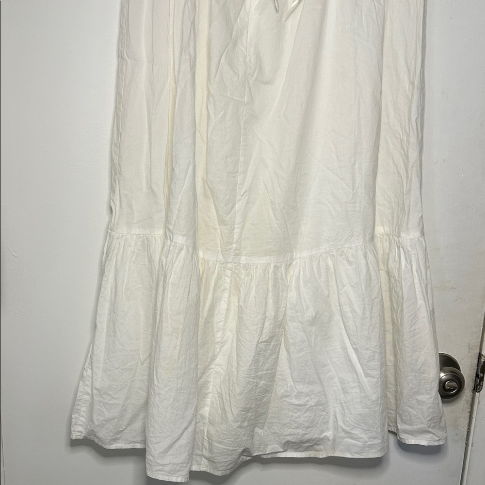 Aqua White Ruffled Tie Back Maxi Dress - Picture 10 of 14